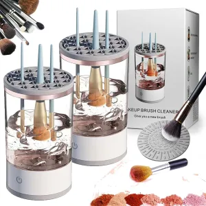 Cosmetic Brush Cleaner, Cosmetic Brush Cleaner USB Charging, Electric Makeup Brush Cleaner, The Cozy Luna Brush Cleaner Makeup Brush (2*White)