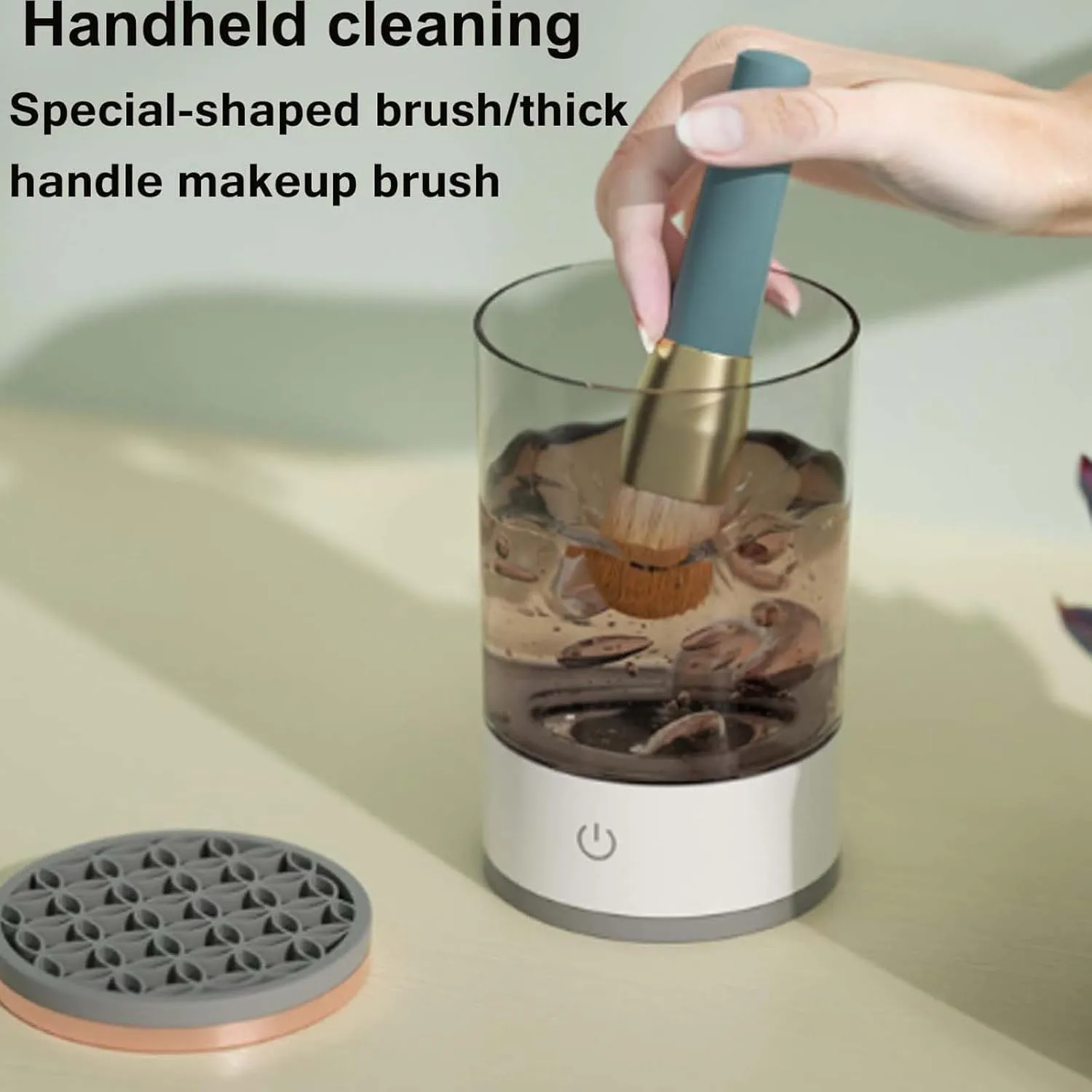 Cosmetic Brush Cleaner, Cosmetic Brush Cleaner USB Charging, Electric Makeup Brush Cleaner, The Cozy Luna Brush Cleaner Makeup Brush (White)