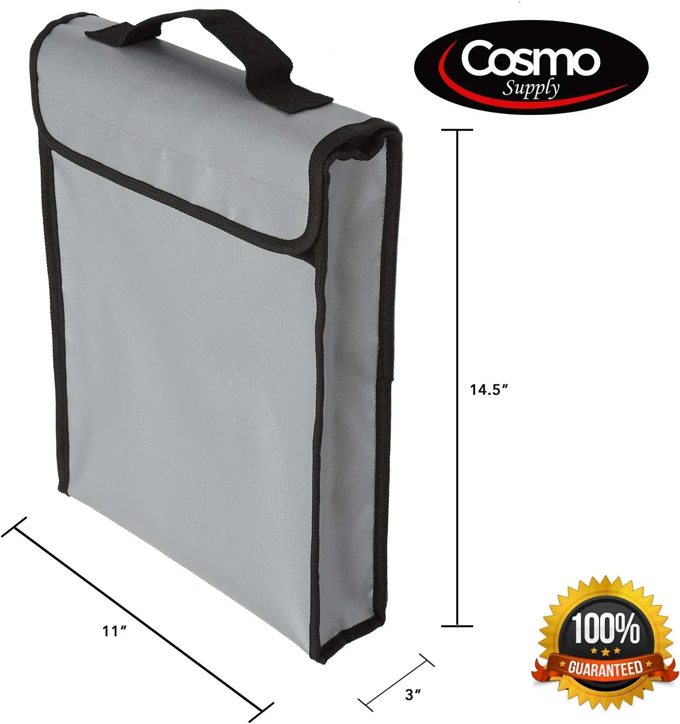 Cosmo Fireproof Document Bag - Fire/Waterproof Storage for Cash, Documents, Passports