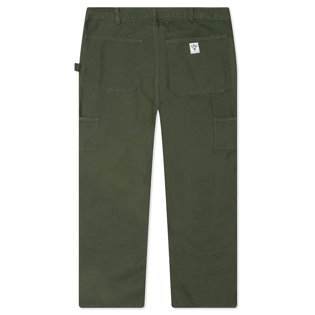 Cotton Canvas Painter Pant - Moss Green