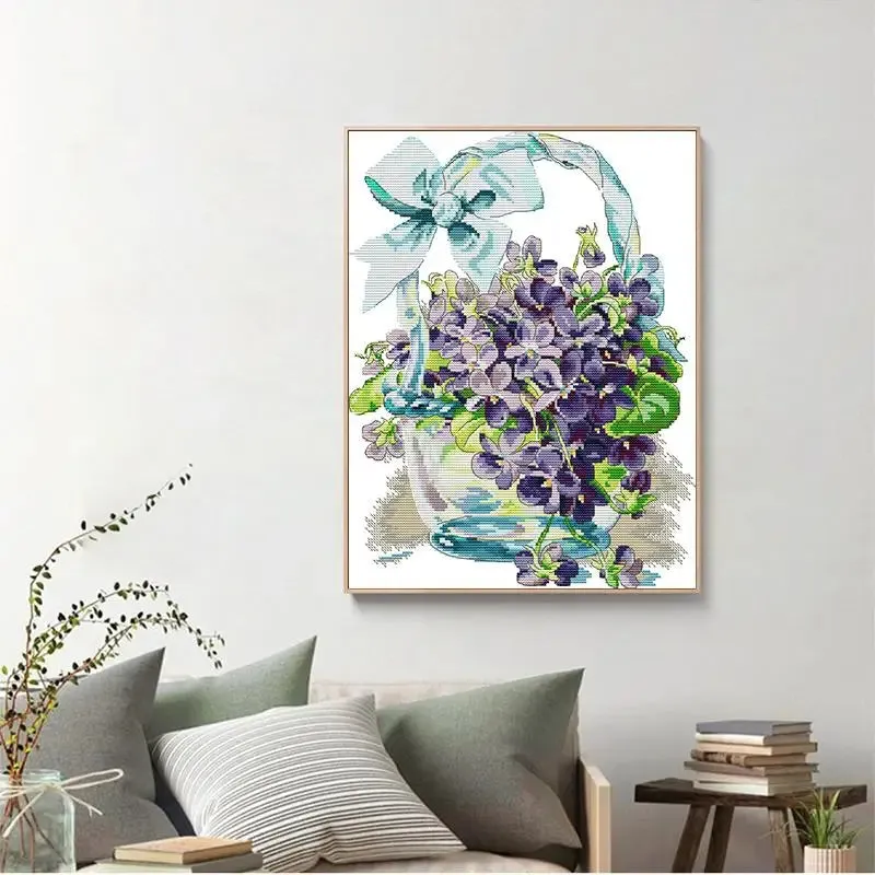Count 11CT Violet Joy Sunday Cross Stitch Kits
