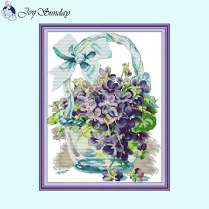 Count 11CT Violet Joy Sunday Cross Stitch Kits