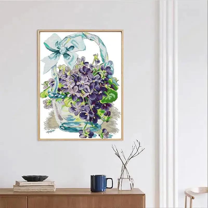 Count 11CT Violet Joy Sunday Cross Stitch Kits