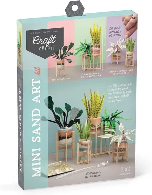 Craft Crush Faux Plant Sand Craft Kit - DIY Home Decor for Desk, Dresser & Office