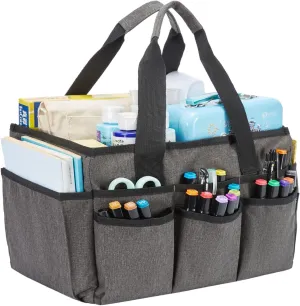 Craft Tote Bag, Art Organizer,Cleaning Supply Caddy, Carrying Bag with Handle for Multi-Purpose, Organizer Caddy for Pets (Dark Gray)