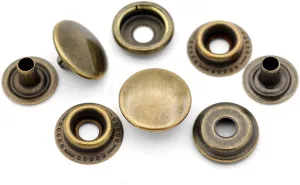 CRAFTMEMORE 50 Sets Antique Brass Snap Fasteners Ring-Socket Press Studs for Jacket Bag Canvas Closures #201 VT47 (15mm (0.59"))