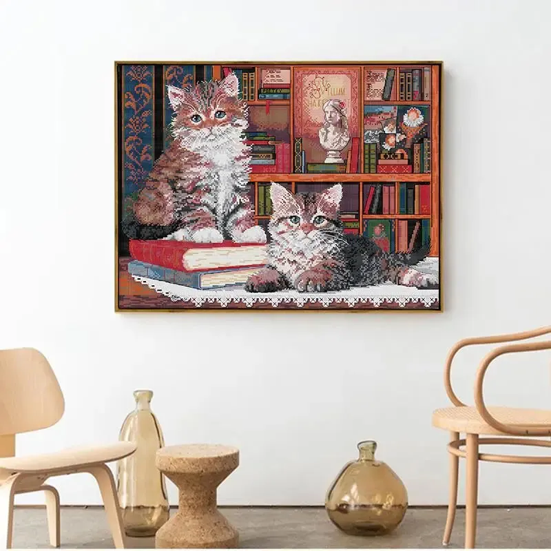 Cross Stitch Kits For Beginners - The Learned Cat Animal Pattern