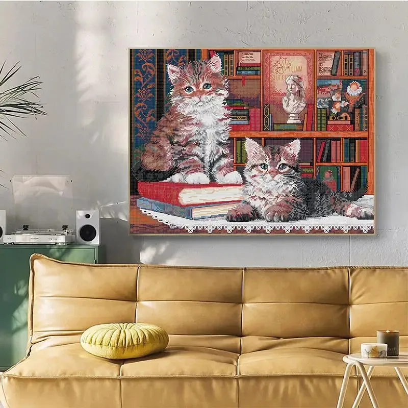 Cross Stitch Kits For Beginners - The Learned Cat Animal Pattern