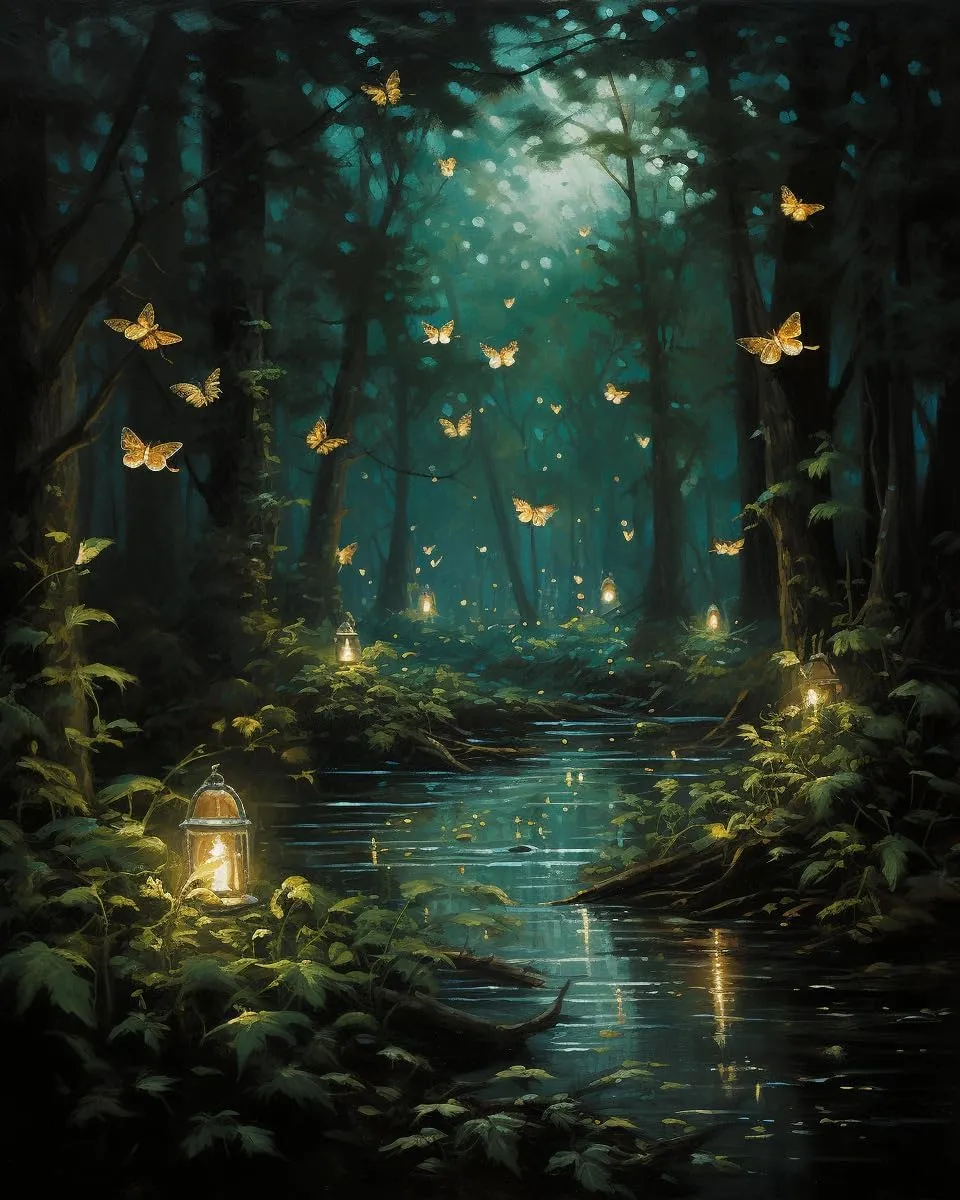 Cross-Stitch Stamped Kits, Fireflies Flicker at Dusk, Needlepoint Counted Cross Kits for Beginners, Embroidery Kits Arts and Crafts for Home Decor(11CT No Frame,16x20 inch)