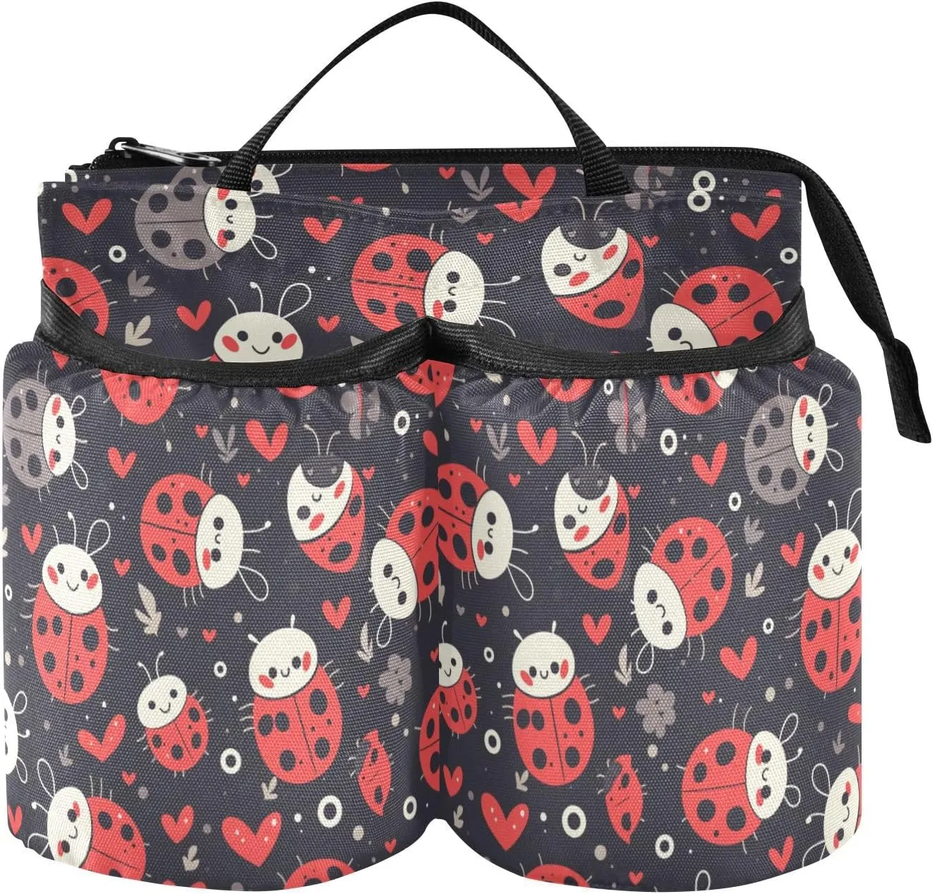 Cup Holder for Luggage Convenient Cute Cartoon Travel Mug Holder Two Cup Holder for Airplane Travelers