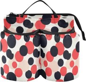 Cup Holder Travel Portable Polka Dot Black Red Bag Drink Holder Two Cup Holder for Attendant Must Haves mochila para