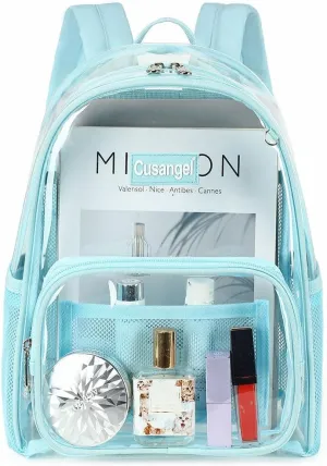 Cusangel Clear Backpack Stadium Approved 12×6×12,TPU Mini Transparent Backpacks Plastic See Through Bag,Clear Bag for Concert Sport Event Work School Festival