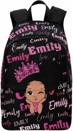 Custom bag with Name Little Princess Girl Flowers for Students Boys Girls Bag Travel Daypack Rucksack
