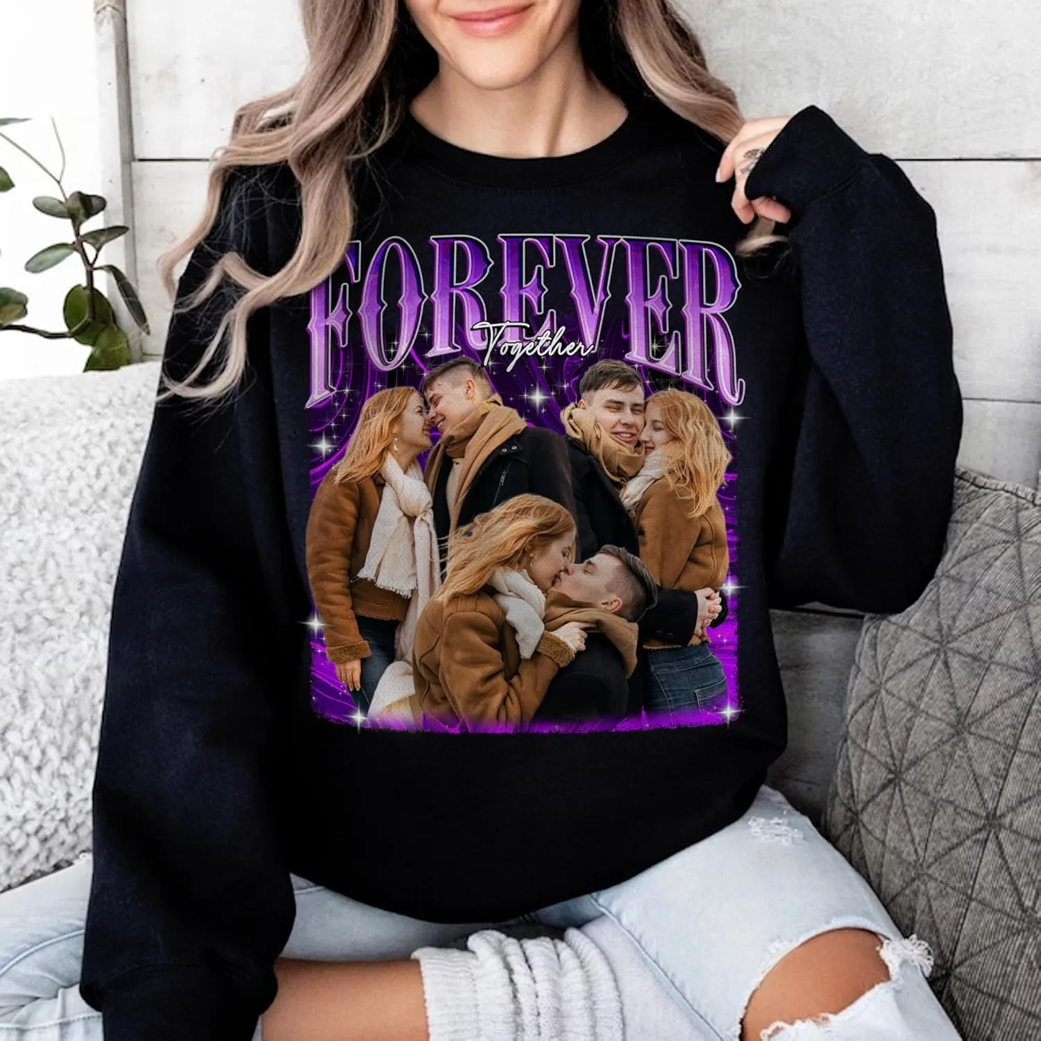 Custom Bootleg Rap Tee Shirt for Women & Men - Custom Face & Photo Picture Shirt Gift Idea for Couples, Family & Friends