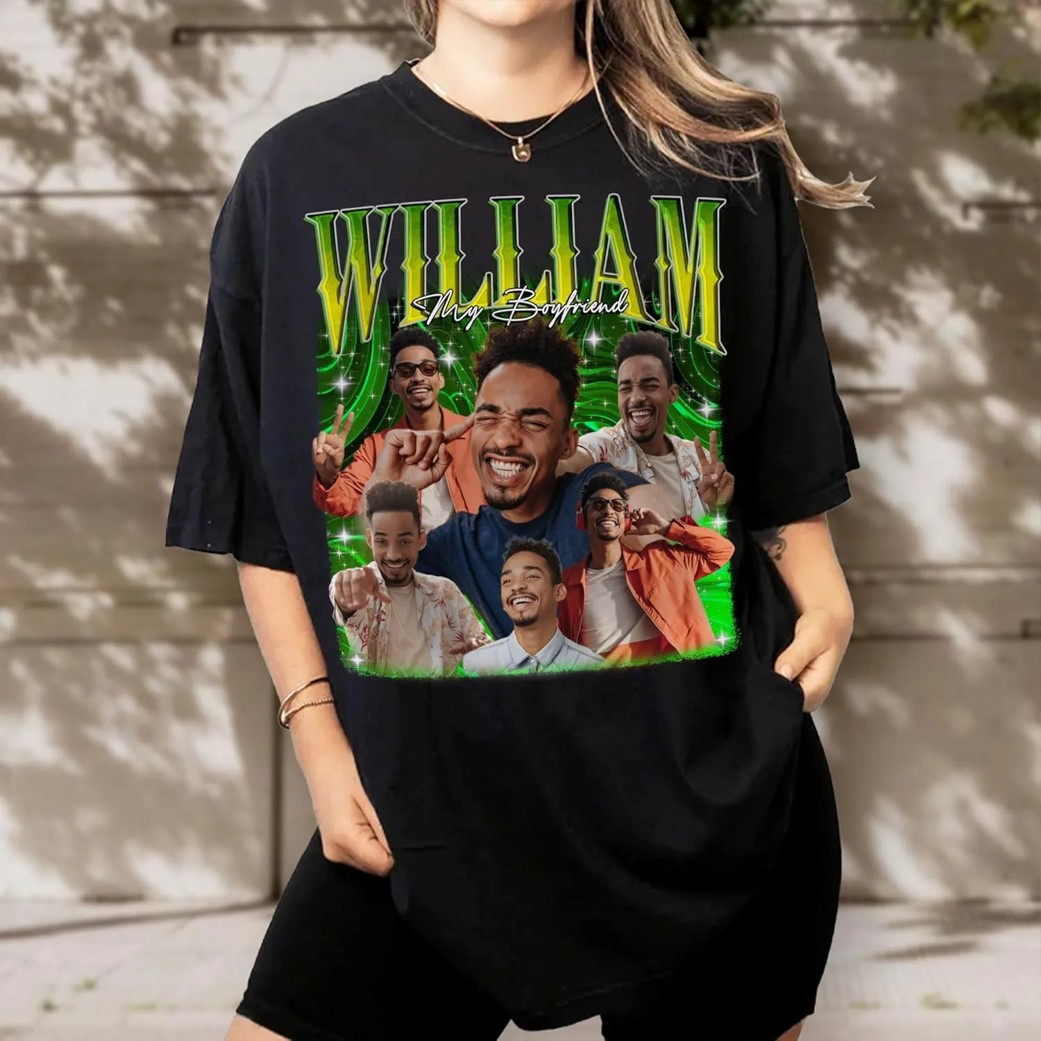 Custom Bootleg Rap Tee Shirt for Women & Men - Custom Face & Photo Picture Shirt Gift Idea for Couples, Family & Friends