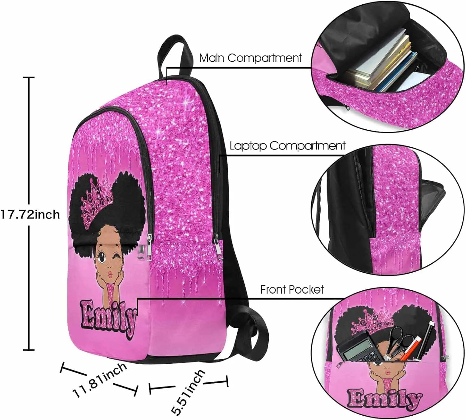 Custom Casual Unisex Bags Backpack Personalized Little Girl With Sunflowers On Leopard Background Waterproof Mummy Backpack Multi05