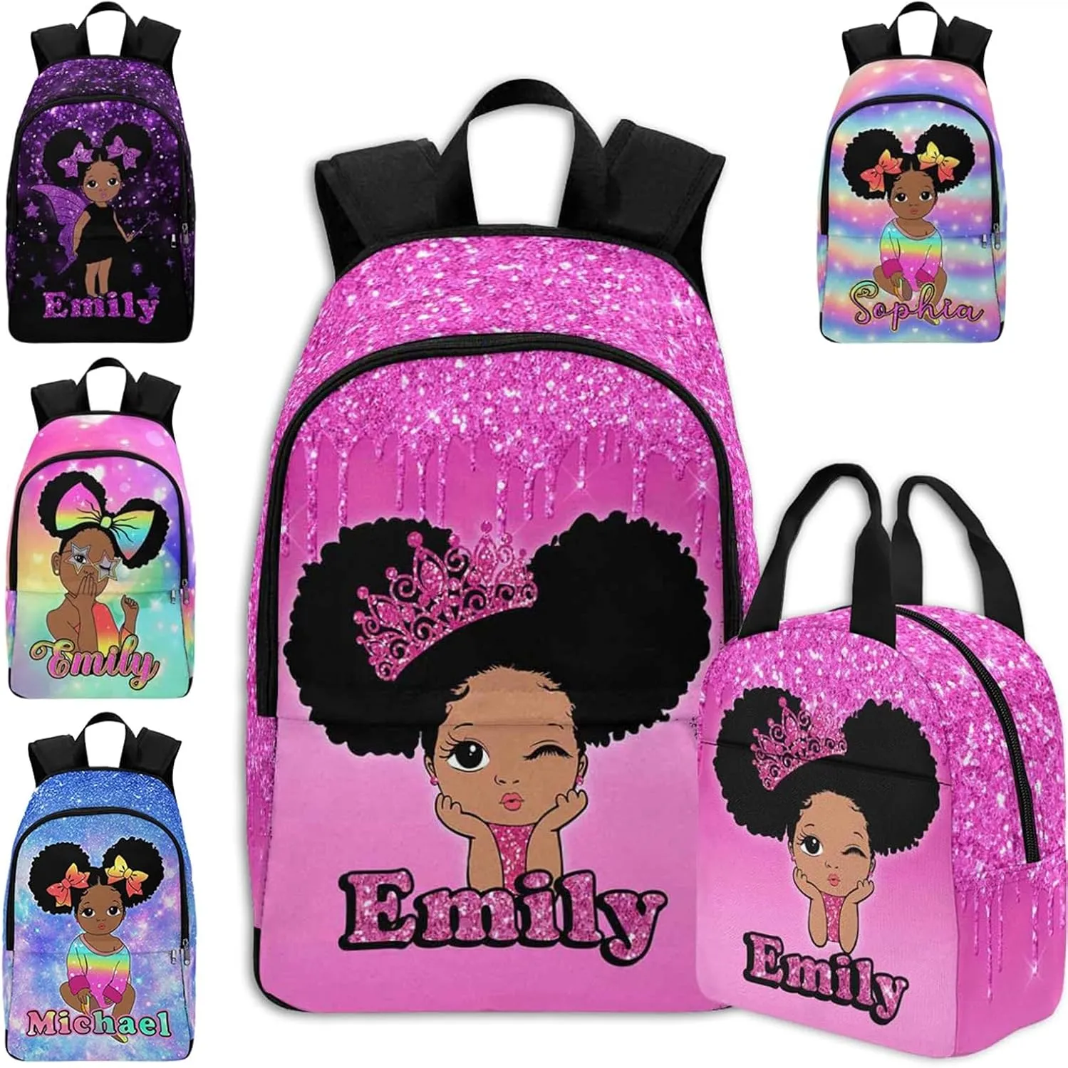 Custom Casual Unisex Bags Backpack Personalized Little Girl With Sunflowers On Leopard Background Waterproof Mummy Backpack Multi05