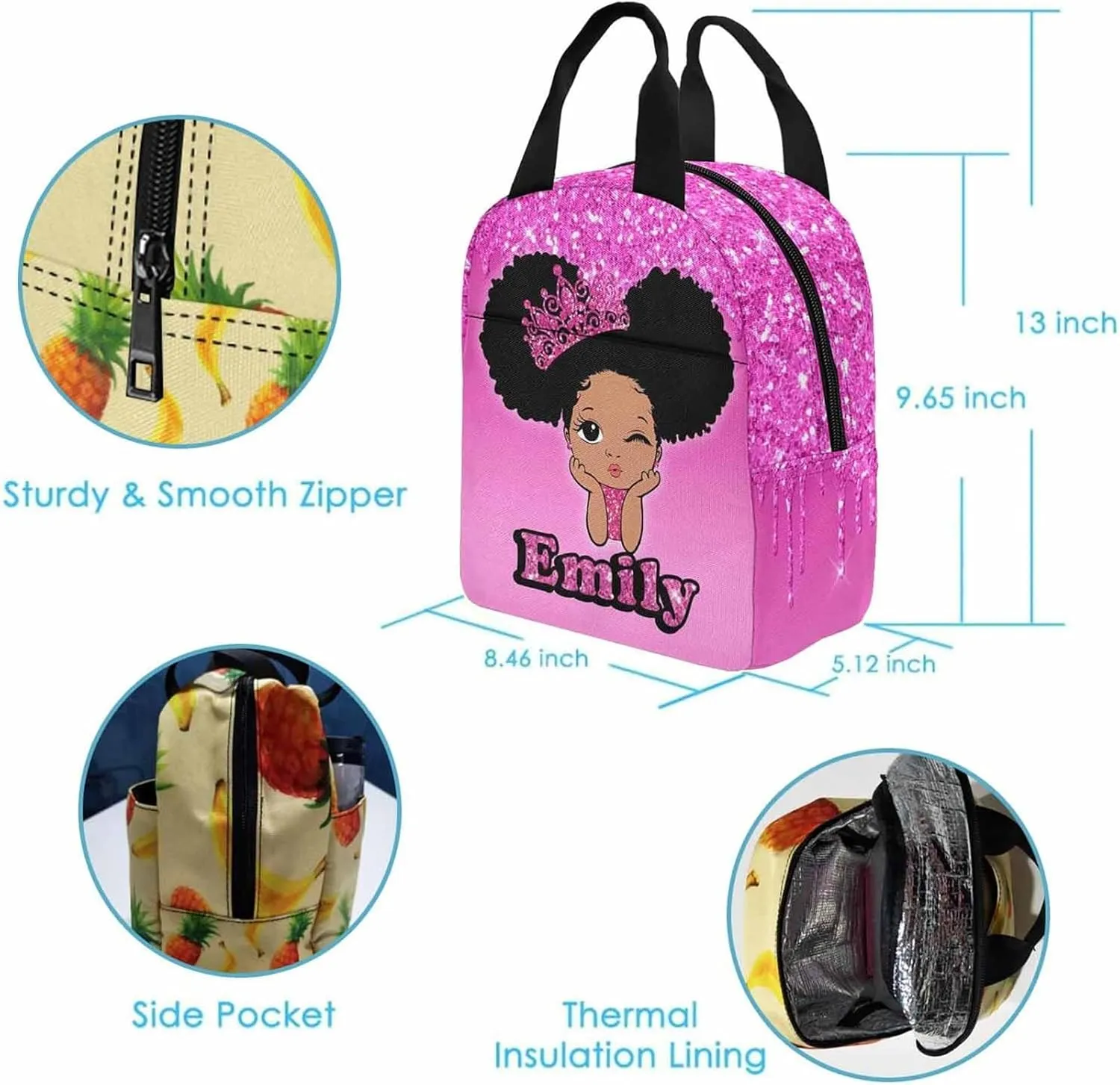 Custom Casual Unisex Bags Backpack Personalized Little Girl With Sunflowers On Leopard Background Waterproof Mummy Backpack Multi05
