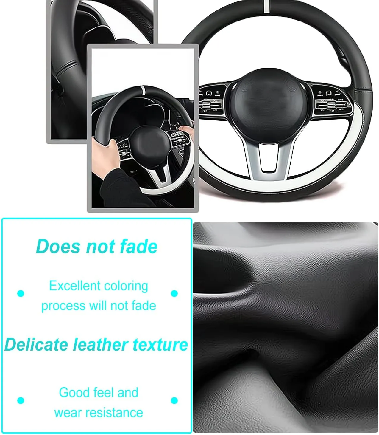 Custom fit for Toyota Car Steering Wheel Cover, Nappa Leather Car Steering Wheel Cover Non-Slip Steering Wheel Cover, Designed for Toyota Interior Accessories (Brown,for Toyota)