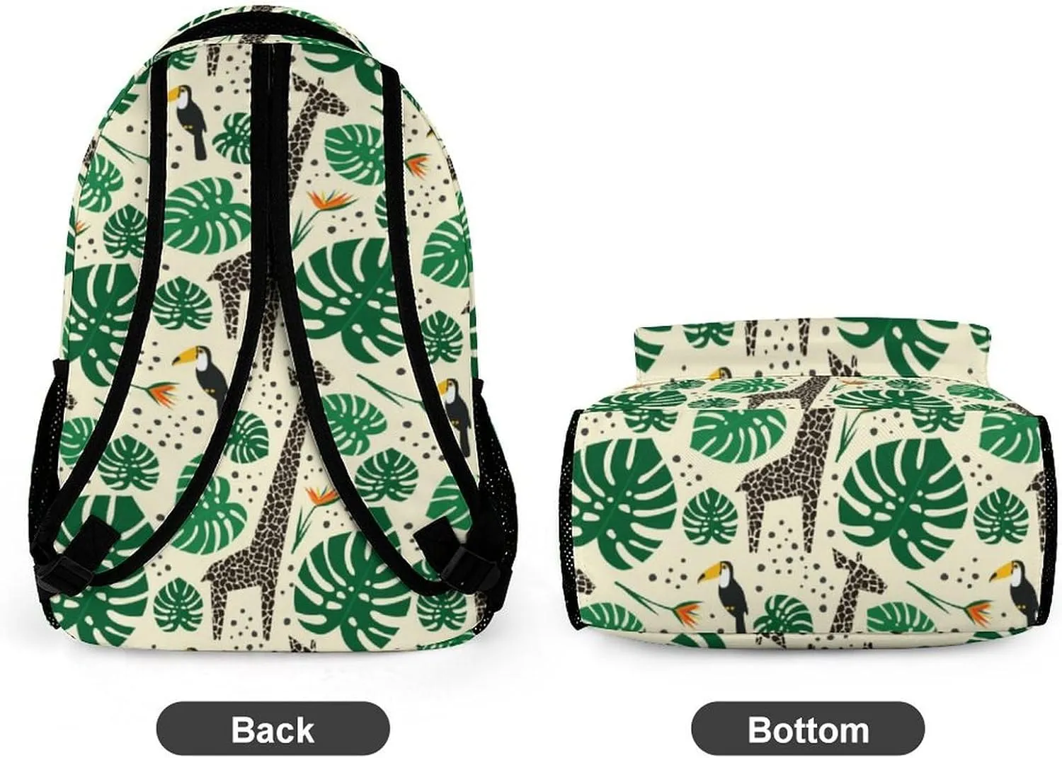 Custom Giraffe Backpack for Kids Girls Boys School, 16 Inches Cute Giraffes Theme Bookbag, Adjustable, Lightweight, Large Capacity, Colorful Daily Casual Backpacks
