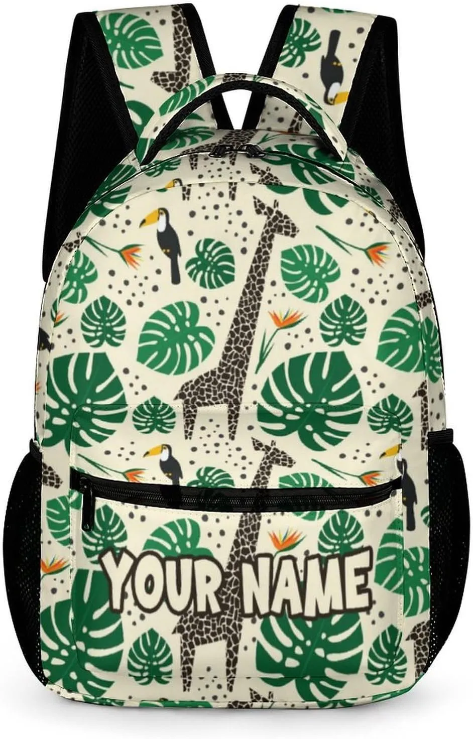 Custom Giraffe Backpack for Kids Girls Boys School, 16 Inches Cute Giraffes Theme Bookbag, Adjustable, Lightweight, Large Capacity, Colorful Daily Casual Backpacks