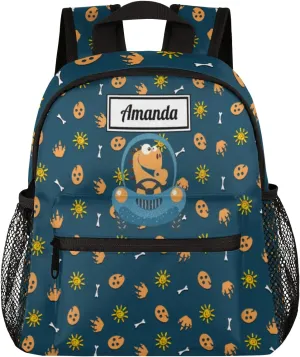 Custom Kids Name Toddler Backpack Dinosaur Car Personalized School Bookbag for Girls Boys - Dino Eggs Sun-1