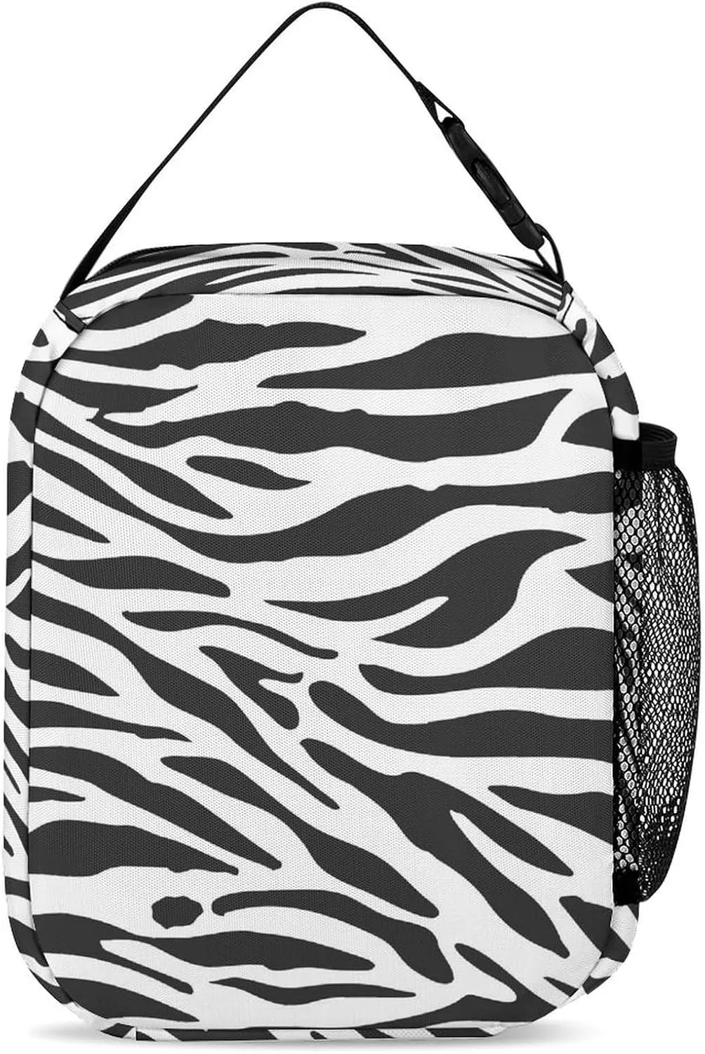 Custom Zebra Backpack with Lunch Box & Pencil Case, 16 Inch Cute Zebras Themed Bookbag, Adjustable Lightweight Large Capacity, Colorful Daily Casual Backpacks Set with Lunch Bag