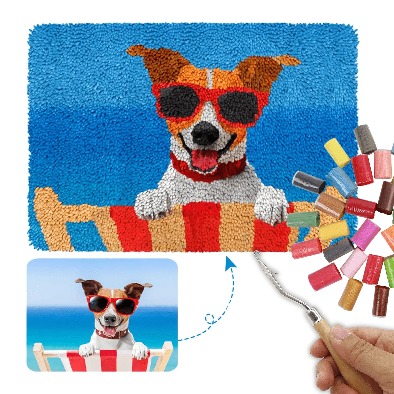 Customised Latch Hook Rug Making Kits - Large Photo