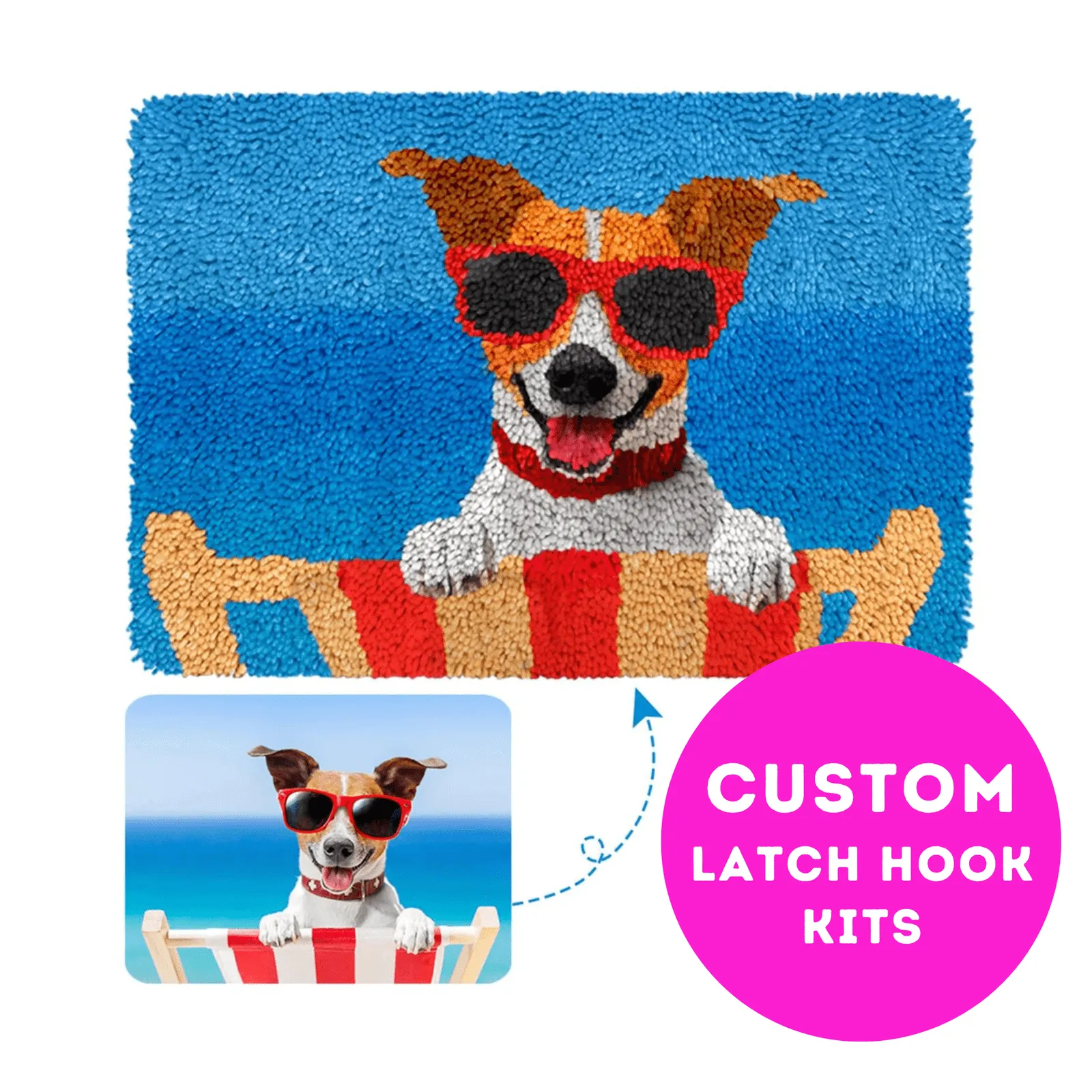 Customised Latch Hook Rug Making Kits - Large Photo