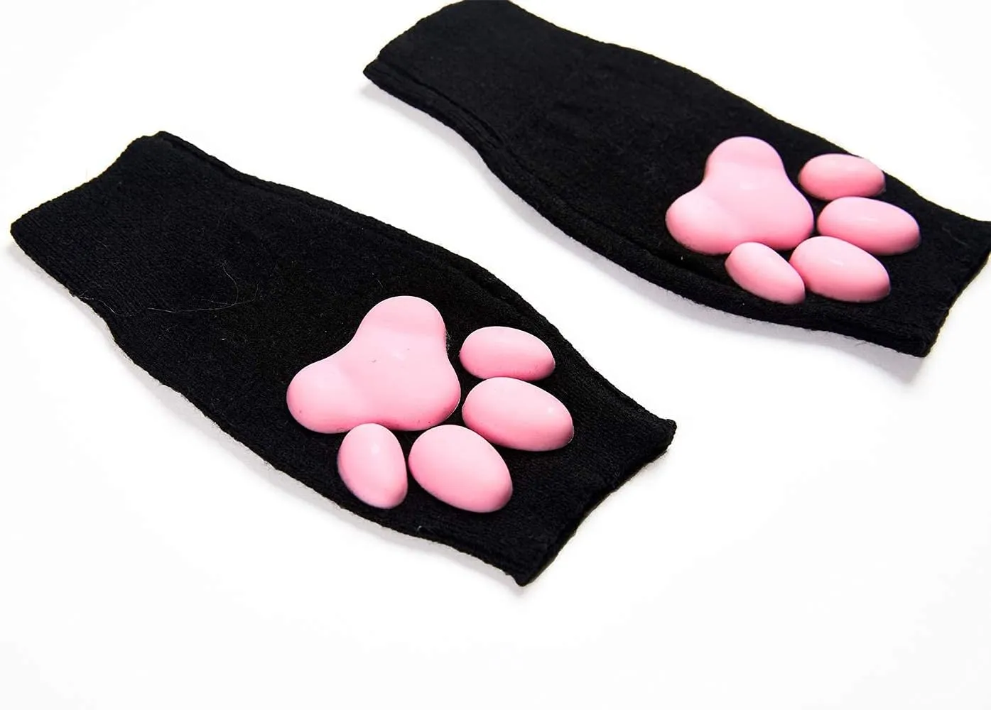 Cute Cat Paw Mittens Gloves, Kawaii Cat Cosplay Kawaii Soft 3D Toes Beans Fingerless Cat Claw Paws Pad Sleeve
