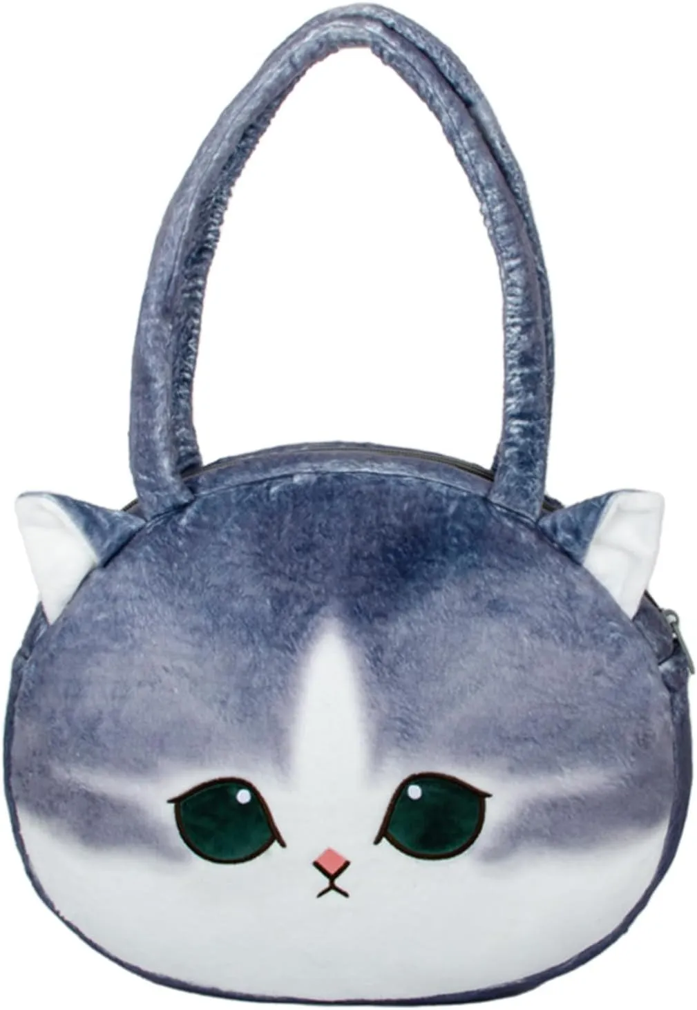 Cute cat shoulder bag, plush handbag, cat big face bag, cat gift for women