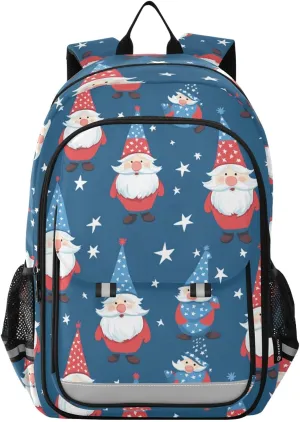 Cute Fun Hippy America Uncle Backpack for Boys Girls Elementary School Bag Kids Bookbag Travel Rucksack With Reflective Stripes