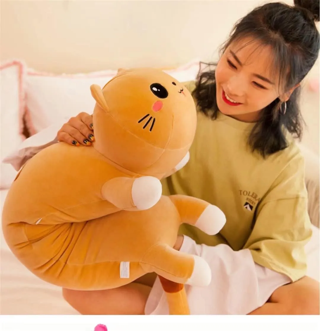Cute Long Cat Plush Pillow - Soft Cat Stuffed Animal Body Pillow for Kids and Girlfriend, Kitten Plushie Toy for Sleeping and Decor, Idea(Brown,20in/50cm)