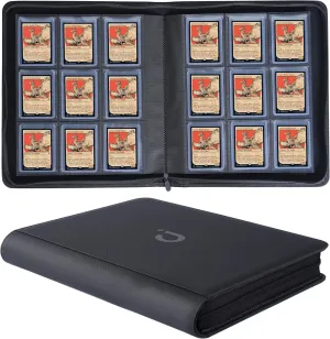 D DACCKIT Toploader Binder, Holds 288 Toploaders, 9 Pocket Top Loader Binders with Sleeves for 3" x 4" Rigid Card Holders for Trading Cards or Sports Cards in 3 x 4'' Toploaders - Black