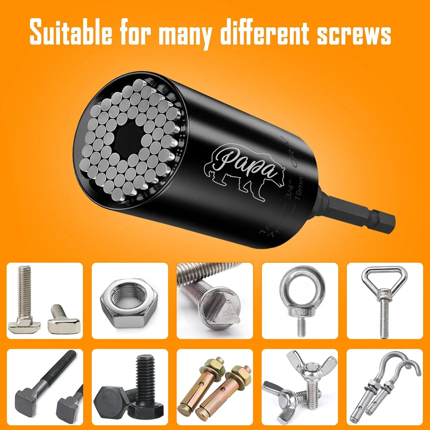 Dad Gifts for Dad Papa Grandpa Father Men Him, Stocking Stuffers for Adults Dad Universal Socket Tools Gifts for Christmas Fathers Day from Daughte Son Wife Kids, Christmas Gifts Tools Socket Set