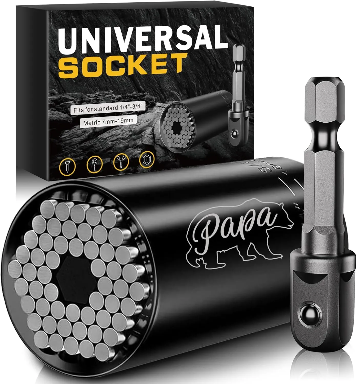 Dad Gifts for Dad Papa Grandpa Father Men Him, Stocking Stuffers for Adults Dad Universal Socket Tools Gifts for Christmas Fathers Day from Daughte Son Wife Kids, Christmas Gifts Tools Socket Set