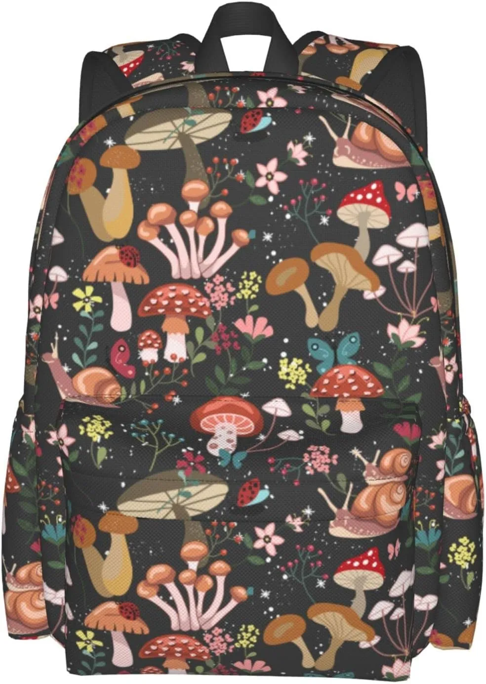 Daily Backpack Mushrooms Snails Butterflies Backpacks Travel Laptop Daypack 17 inch Bags for Men Women