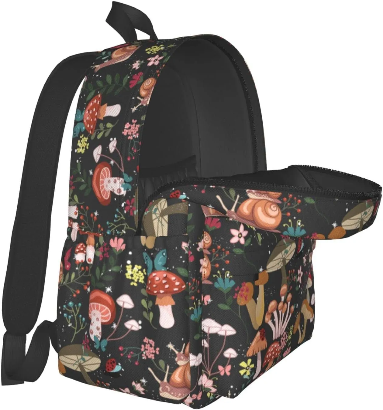 Daily Backpack Mushrooms Snails Butterflies Backpacks Travel Laptop Daypack 17 inch Bags for Men Women
