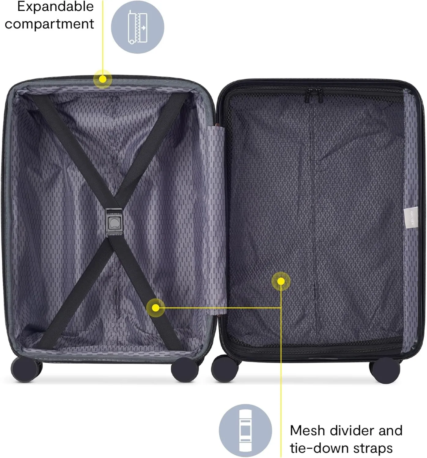 Delsey Paris Alexis Durable Hardside Luggage, Expandable Lightweight 4-Wheel Spinner, Easy Grip Telescoping Handle for Smooth Mobility, TSA-Lock Incorporated, Men and Women, Burgundy, Carry-On 21-Inch