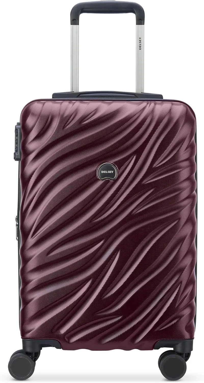 Delsey Paris Alexis Durable Hardside Luggage, Expandable Lightweight 4-Wheel Spinner, Easy Grip Telescoping Handle for Smooth Mobility, TSA-Lock Incorporated, Men and Women, Burgundy, Carry-On 21-Inch