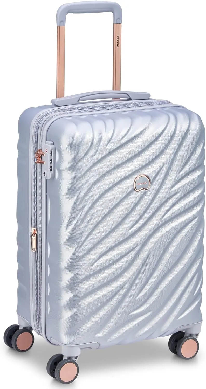 DELSEY PARIS Alexis Durable Luggage, Expandable Lightweight 4-Wheel Spinner, Easy Grip Handles for Smooth Mobility, TSA-Lock Incorporated, Men and Women, Platinum/Rose Gold, Carry-On 21-Inch