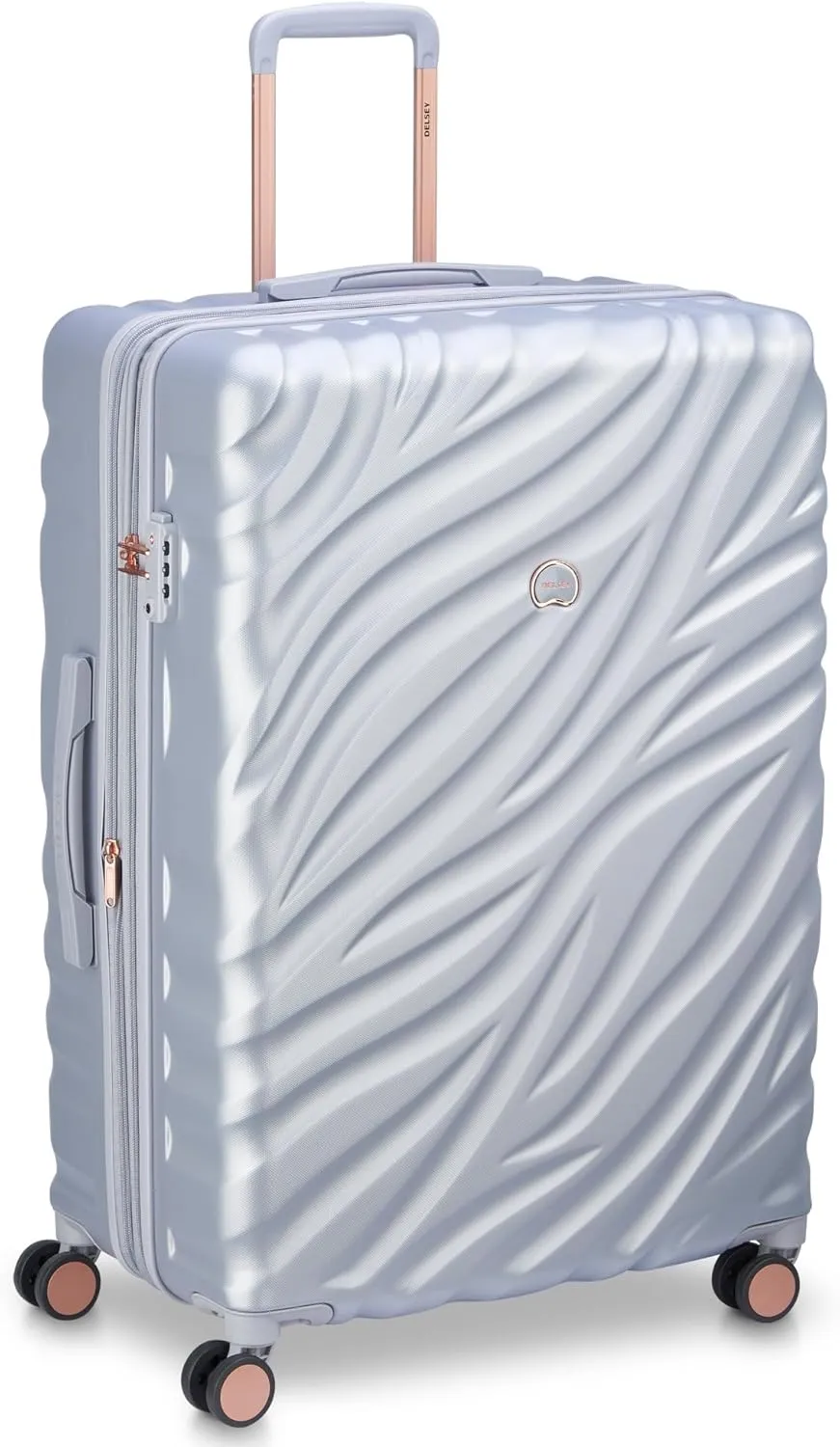 DELSEY PARIS Alexis Durable Luggage, Expandable Lightweight 4-Wheel Spinner, Easy Grip Handles for Smooth Mobility, TSA-Lock Incorporated, Men and Women, Platinum/Rose Gold, Check-In 29-Inch