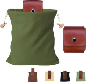 Derivemid Bag, Derivemid Forage Bag, Handmade Cowhide Canvas Beg, Belt Foldable with Drawstring