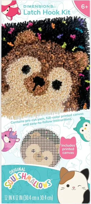 Dimensions 72-70317 Squishmallows Hans Latch Hook Kit, 12" x 12", Multicolor, 6 Pieces