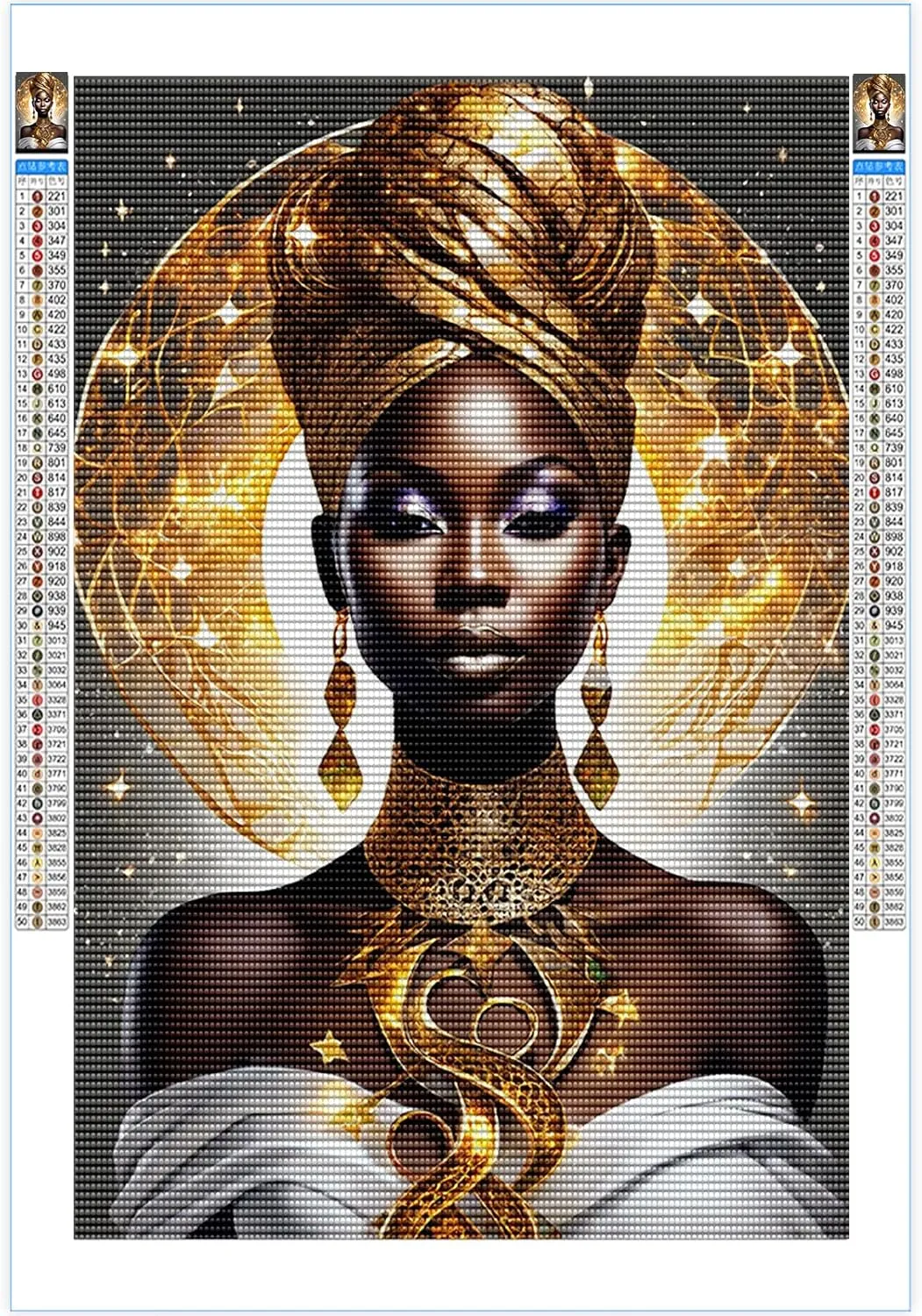 Directo Diamond Painting Kits for Adult,DIY 5D African American Diamond Art Kits,Portrait Full Drill Round Crystal Happy African Women Diamond Dots Art Crafts for Home Wall Decor 18x25inch