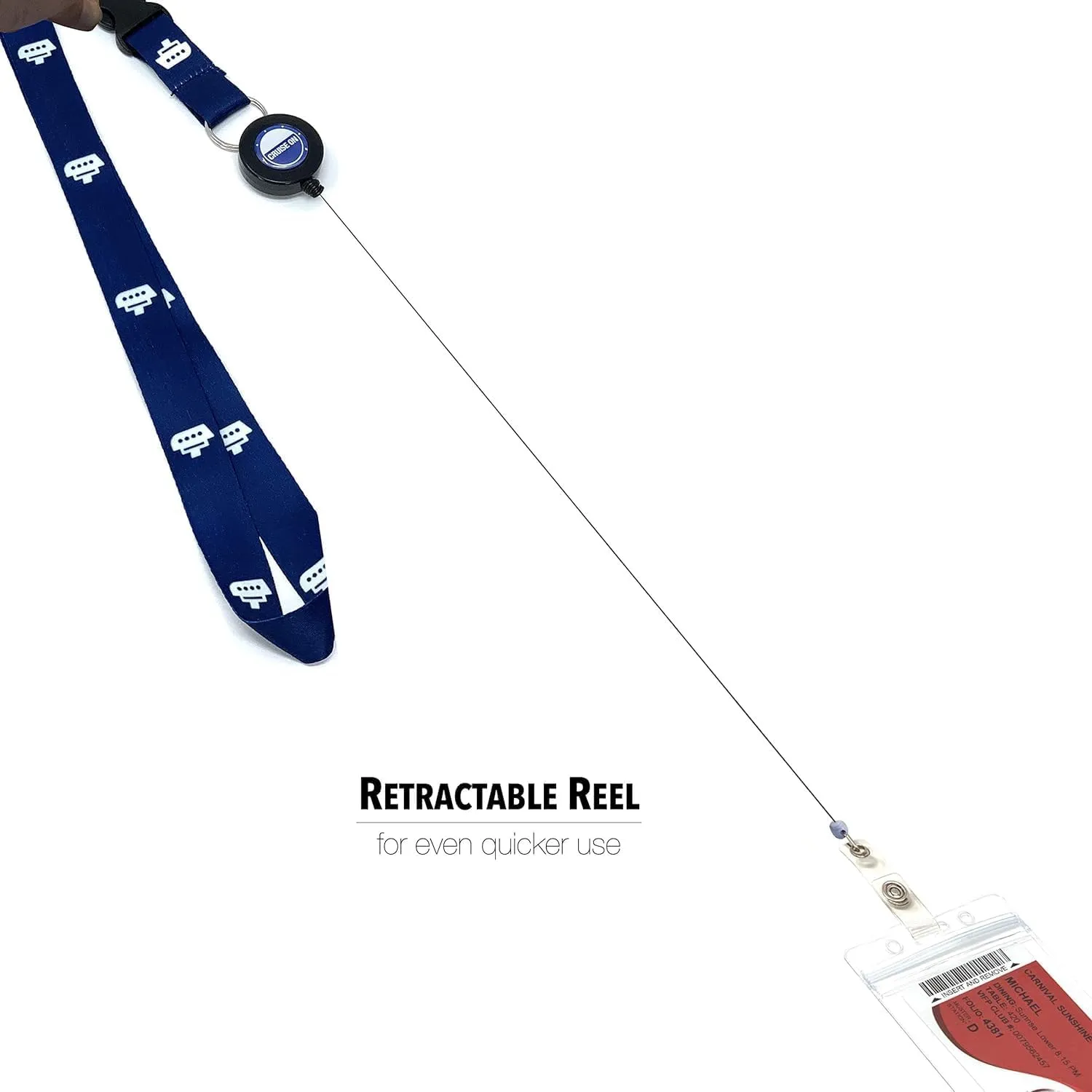 Disney Cruise Lines Luggage Tag Holders [4 Pack] & Cruise Lanyard Set [2 Pack] - Royal & Navy Blue