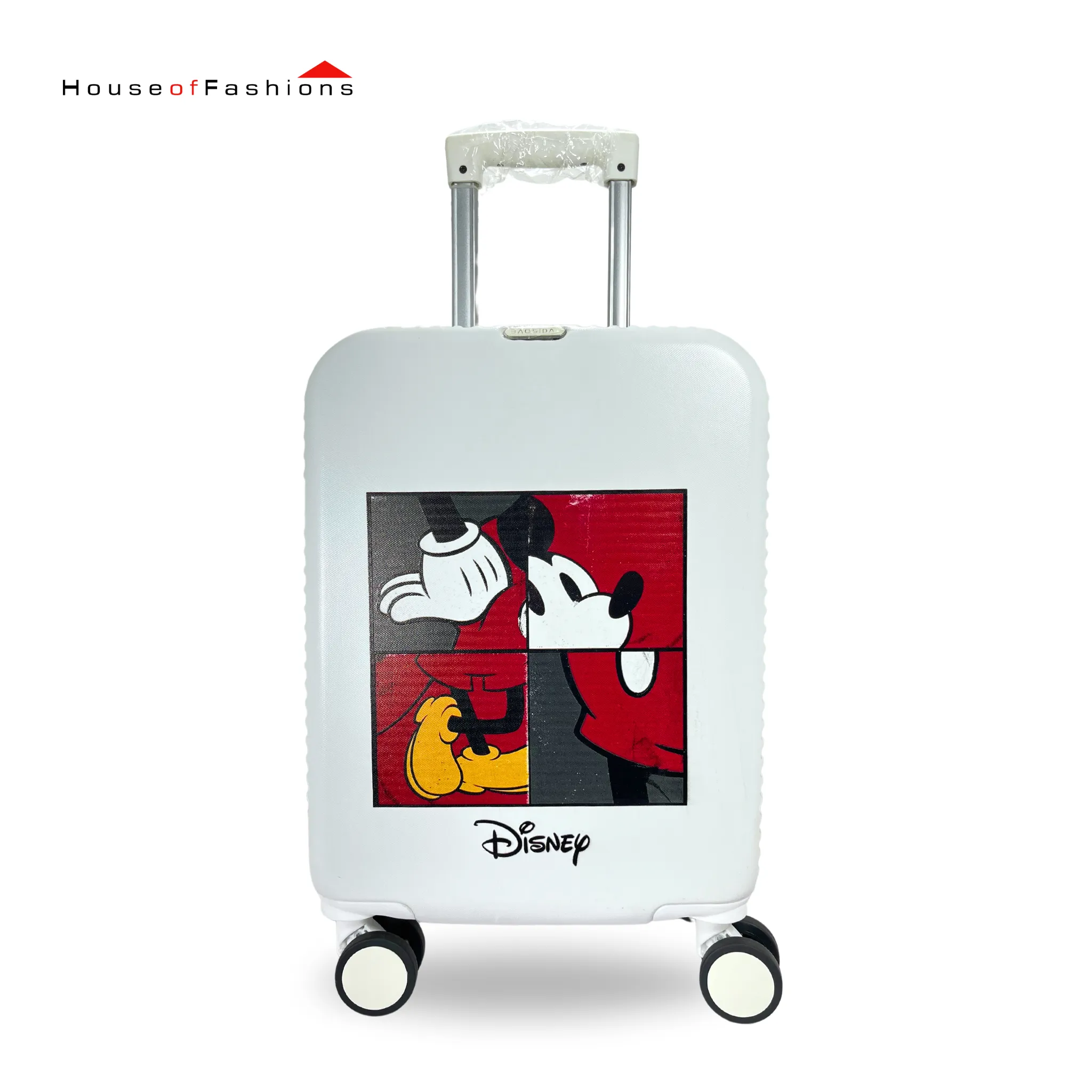 Disney Mickey Mouse 18 Inch Kids Carry On Luggage, Hard-shell Rolling Suitcase with Spinner Wheels, Black- 7kg