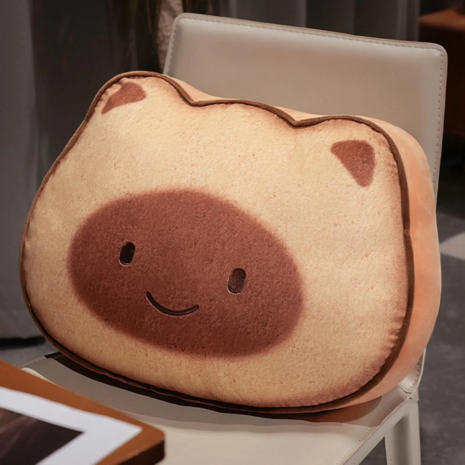 Ditucu Cat Stuffed Animal Cute Kitten Napping Throw Pillows Soft Cushion Plush Decorative Gifts for Kids Brown 15.7 inch Light Brown