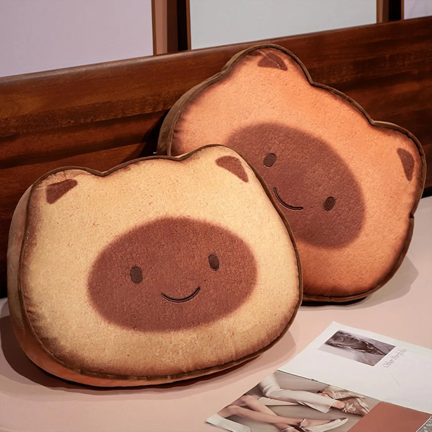 Ditucu Cat Stuffed Animal Cute Kitten Napping Throw Pillows Soft Cushion Plush Decorative Gifts for Kids Brown 15.7 inch Light Brown