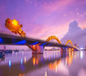 DIY 5D Diamond Painting Kits Bridge Dragon Bridge in Da Nang Vietnam at Night 16X20 Inch Full Drill Painting Arts Craft Canvas for Home Wall Decor Cross Stitch